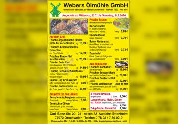 Grillwochen bei Webers &Ouml;lm&uuml;hle: Steak, Fisch und Antipasti frisch aus der Theke (22.7. bis 31.7.2026)