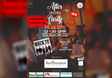 Mittwoch, 17 Uhr, Schlossplatz Lahr: After Work Party mit ROCK'IT und freiem Eintritt