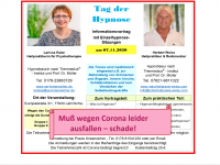 Tag der Hypnose  -  mit Schnupperhypnose am 07.11.2020 in Lahr/Schw.  -  muss wegen Corona-Vorgaben leider ausfallen - wird wegen der positiven Resonanz so bald wie m&ouml;glich nachgeholt!
