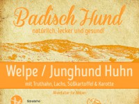 Badisch Hund - Huhn mit Truthahn, Lachs, S&uuml;&szlig;kartoffel & Karotte