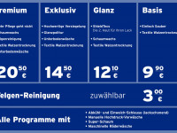 Aktuelle PKW Waschstra&szlig;e Preisliste