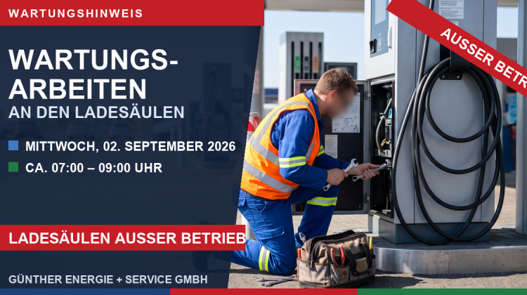 Wartungsarbeiten an unseren Elektro-Lades&auml;ulen